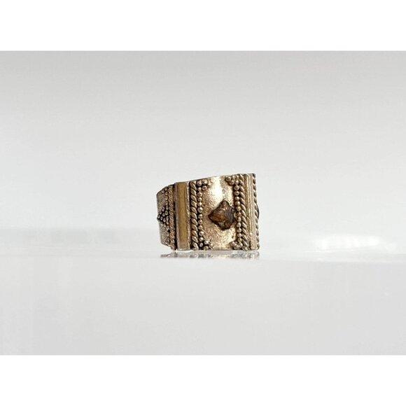 Rope Accented Vintage Antiqued Balinese 925 Vintage Ring - sz 2 - Picture 7 of 13